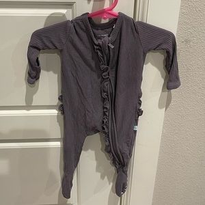 NB posh peanut gray footie sleeper